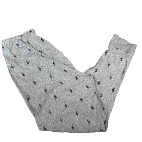 Men’s Polo Ralph Lauren Lounge Pants With Logo Pattern Size Medium - Picture 2 of 3